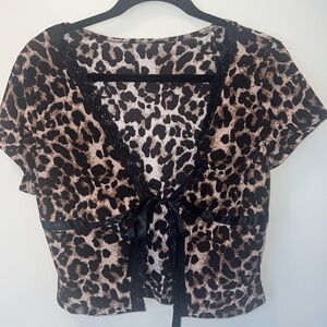 SHEIN Curve Cheetah Blouse 0XL